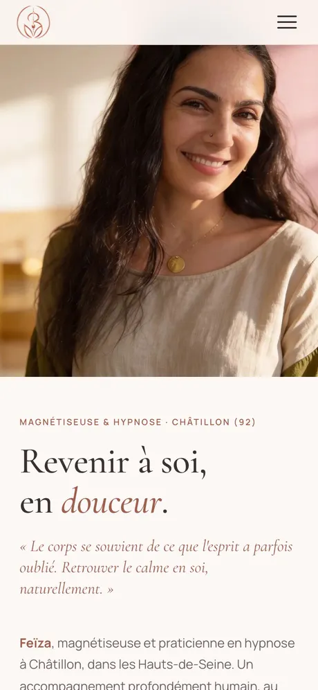 Le site feiza.fr sur téléphone.