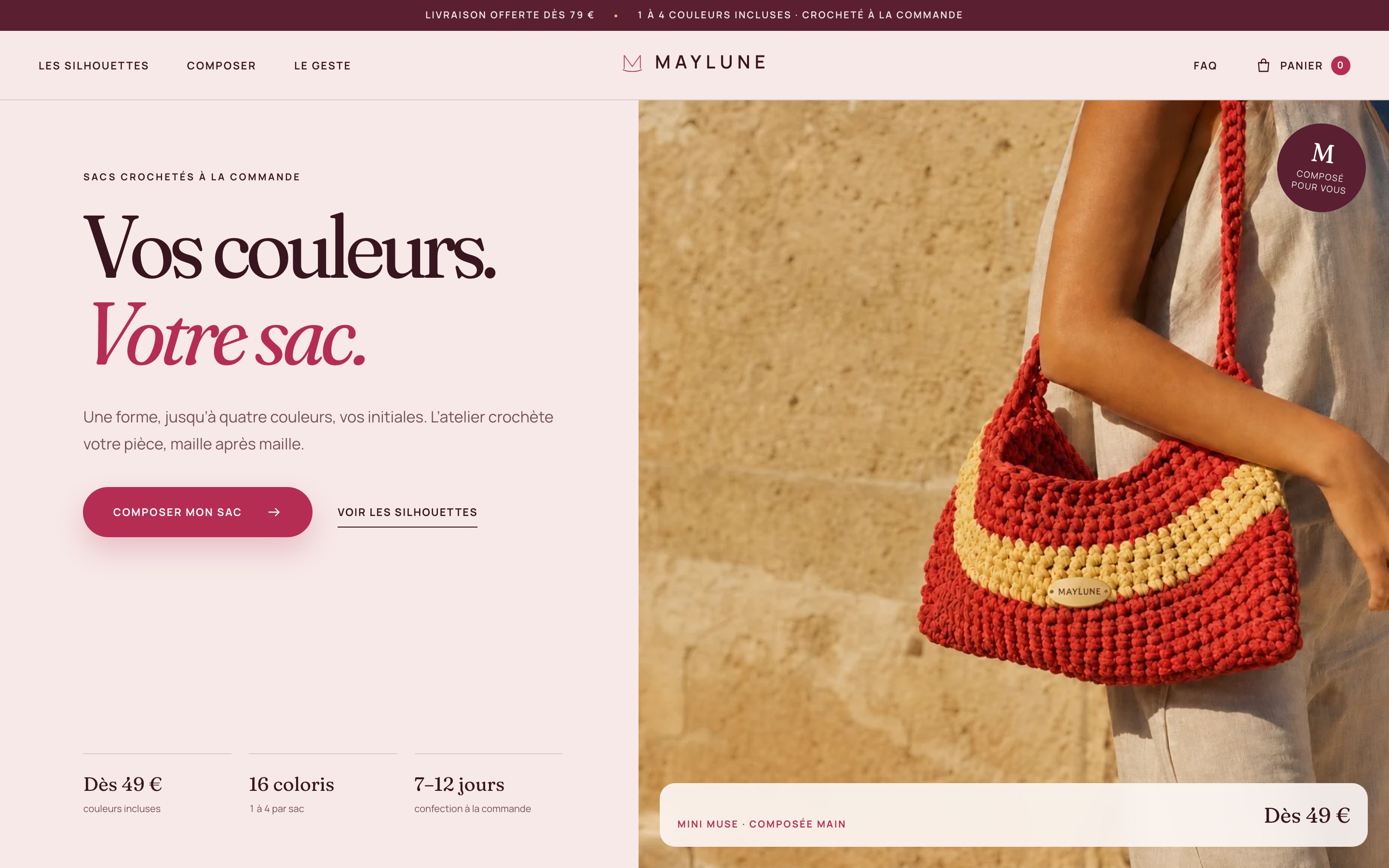 Le site Maylune sur ordinateur.